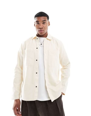 ONLY & SONS canvas arbetsjacka i ecru