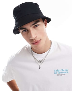 ASOS DESIGN buckethatt i svart