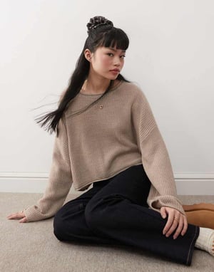 Miss Selfridge slouchig jumper i havre
