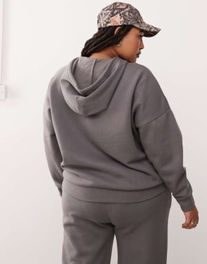 Noisy May Curve lös passform hoodie set i grått