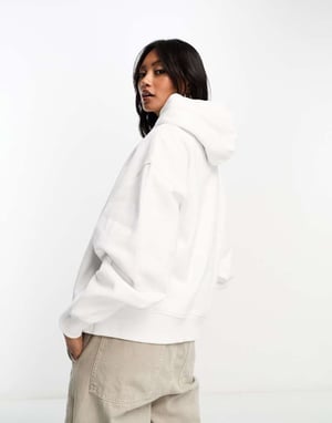 Calvin Klein Jeans premium monologo hoodie i vitt