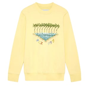 Casablanca Geborduurd Sweatshirt, Enoshima Beach Geel Sweatshirt