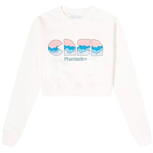 Casablanca Casa Clouds Cropped Witte Sweater Met Zeefdruk