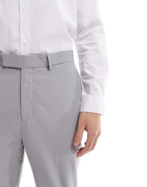 ASOS DESIGN smart tapered passformbyxor i ljusgrå