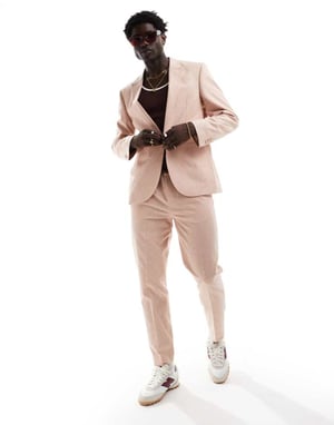 ASOS DESIGN avslappnad linnebyxa i rosa
