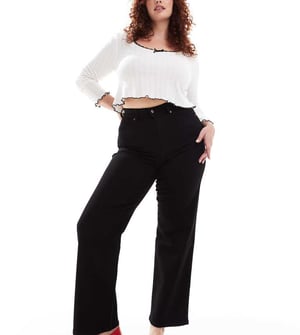 Dr Denim Plus Moxy raka benjeans i svart