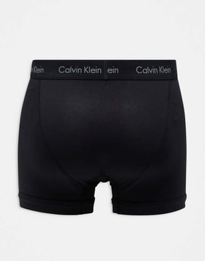 Calvin Klein bomullsstrumpor med stretch 3-pack i svart med färgad logotyp