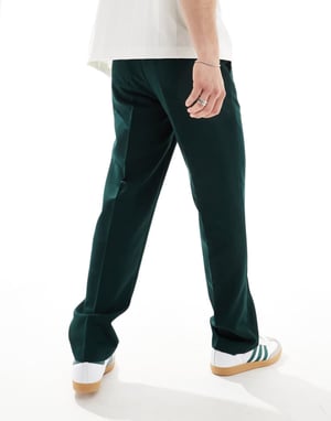 ASOS DESIGN smart raka byxor i skogsgrön