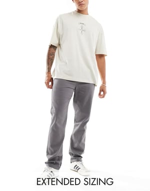 ASOS DESIGN rak ben chinos i grått