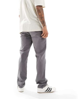 ASOS DESIGN rak ben chinos i grått