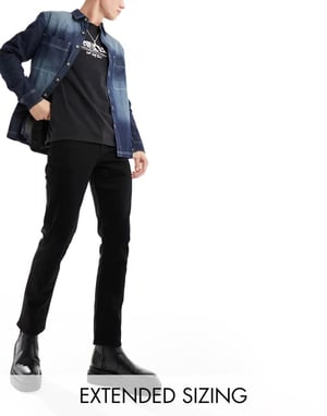 ASOS DESIGN stretch slim jeans i svart