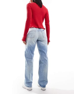 Tommy Jeans Sophie låg midja skinny ripped jeans i ljus tvätt