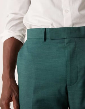 ASOS DESIGN slim kostymbyxor i grön rutmönster