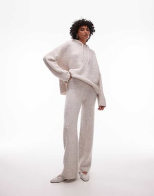 Topshop fluffiga byxor set i havre