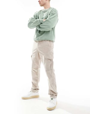 Jack & Jones lös passform kordbyxor i ljusbeige
