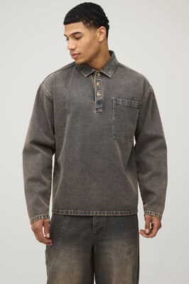 Washed Denim Rugby Shirt