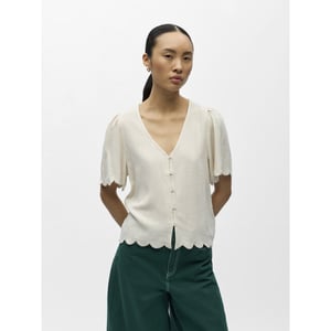 Object objsanne 2/4 lo v-neck top noos 23048114 sandshell