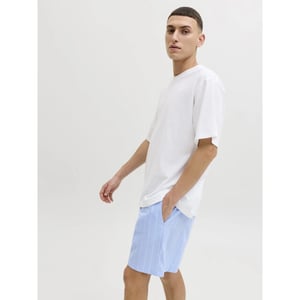Jack & Jones Heren korte shortama pyjamaset jacflorence wit/lichtblauw
