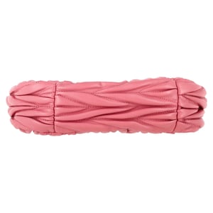 Miu Miu Wander Matelassé Hobo Bag in Pink Lambskin Leather