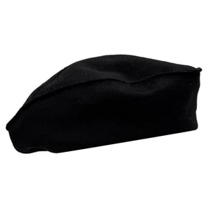 Dior Rooster-Embellished Beret Hat in Black Wool