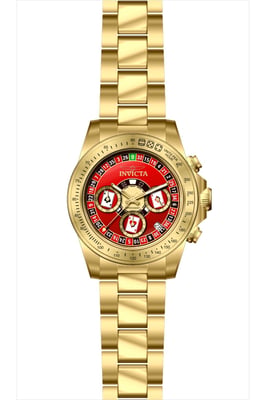Invicta Speedway 50496 Heren Horloge - Quartz Uurwerk - Roestvrij Staal met rode Wijzerplaat - 39mm