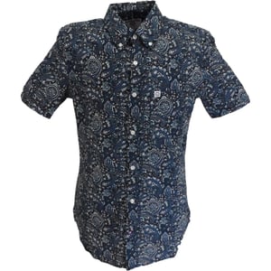 Lambretta Mens Paisley Shirt (Black/Grey/Blue)