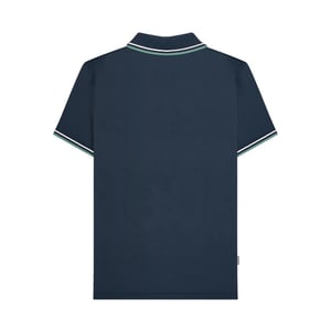 Lambretta Mens Vertical Stripe Polo Shirt (Navy/Smoke Blue)