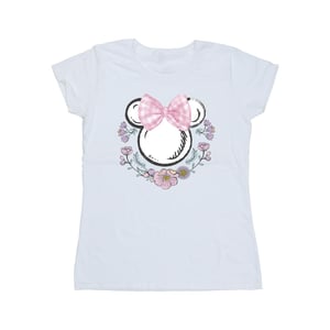 Disney Dames/Dames Minnie Mouse Bloemen Strik T-shirt (Wit)