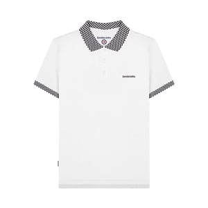 Lambretta Heren Twee Kleur Badge Polo Shirt (Wit)