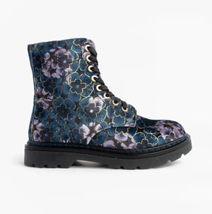 Heavenly Feet Mdnght Justina2 Viola Velour Womens Ankle Boots Midnight