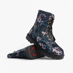 Heavenly Feet Mdnght Justina2 Viola Velour Womens Ankle Boots Midnight