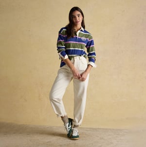Joules Lara Slub Womens Rugby Shirt Green
