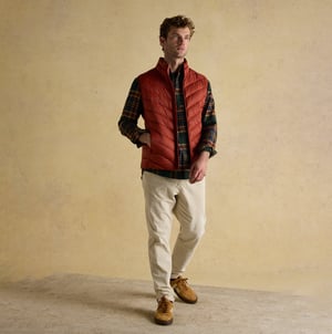 Joules Garrett Mens Showerproof Padded Gilet Orange