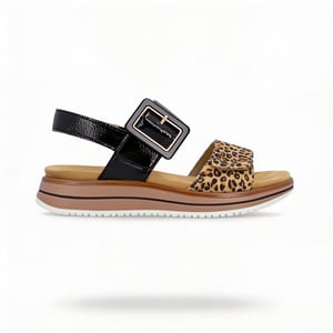 Remonte D1j53 Womens Ankle Strap Sandals Beige/black
