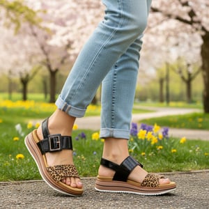 Remonte D1j53 Womens Ankle Strap Sandals Beige/black