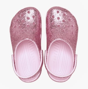 Crocs Classic Chunky Glitter Girls Clogs Sandals Pink Milk