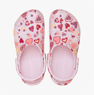 Crocs Classic Vday Girls Clogs Sandals Pink Milk/hearts