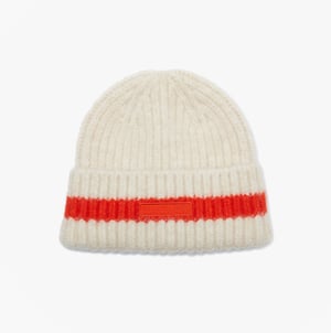 Joules Popley Stripe Womens Beanie Orange/neutral