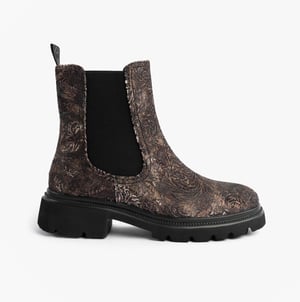 Heavenly Feet Brkvlr Zeta Meadow Velour Womens Chelsea Boots Bark Velour