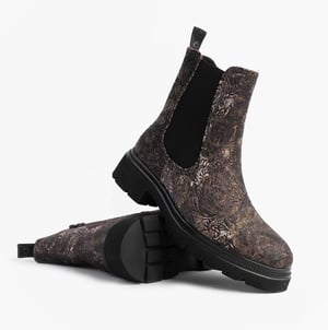 Heavenly Feet Brkvlr Zeta Meadow Velour Womens Chelsea Boots Bark Velour