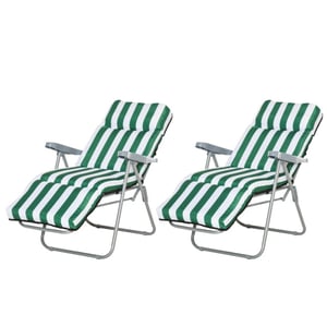 4goodz Set 2 stuks campingstoelen met kussens verstelbaar in 5 standen -