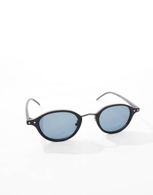 ASOS DESIGN runda solglasögon i matt svart