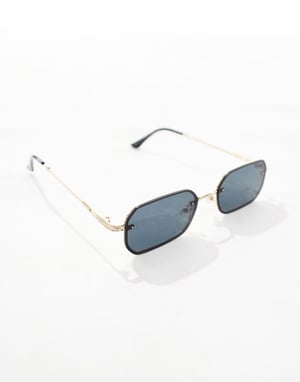 Pieces retro svarta glasögon med guld.
