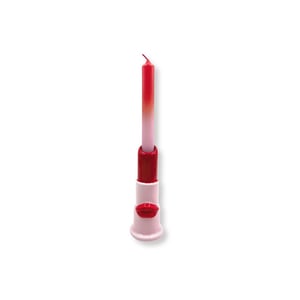 House Vitamin Candle holder lipstick ceramics pink/red 5x5x15cm