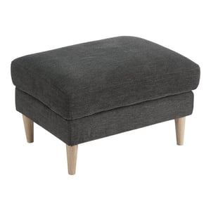 House Nordic Bologna poef poef, donkergrijs met naturel houten poten, hn1045