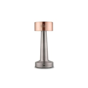 Buccan Buccan dumbbell tafellamp rosegoud en zilver 3 lichtstanden en touchpanel