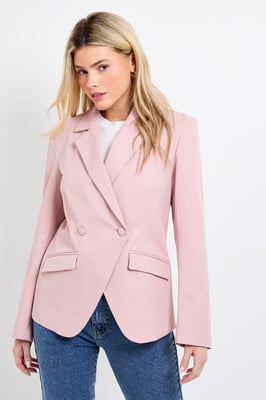 Double Breasted Asymmetric Hem Blazer