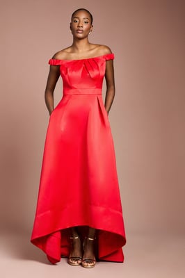 Bardot Fit and Flare Hi Low Hem Maxi Dress