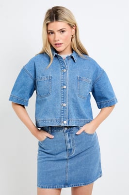 Boxy Cropped Denim Jacket