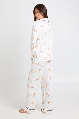 Easter Deer Print Long Sleeve Shirt & Trouser Pyjama Set
